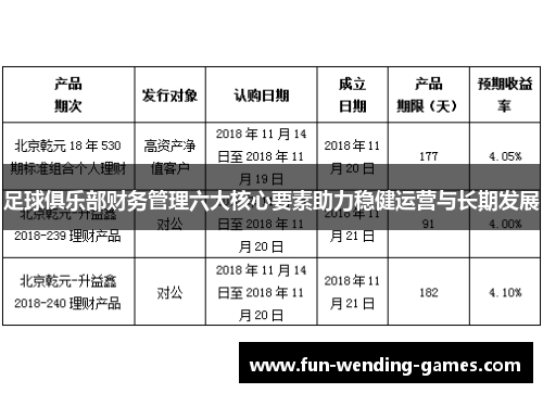 足球俱乐部财务管理六大核心要素助力稳健运营与长期发展 足球俱乐部财务管理六大核心要素助力稳健运营与长期发展